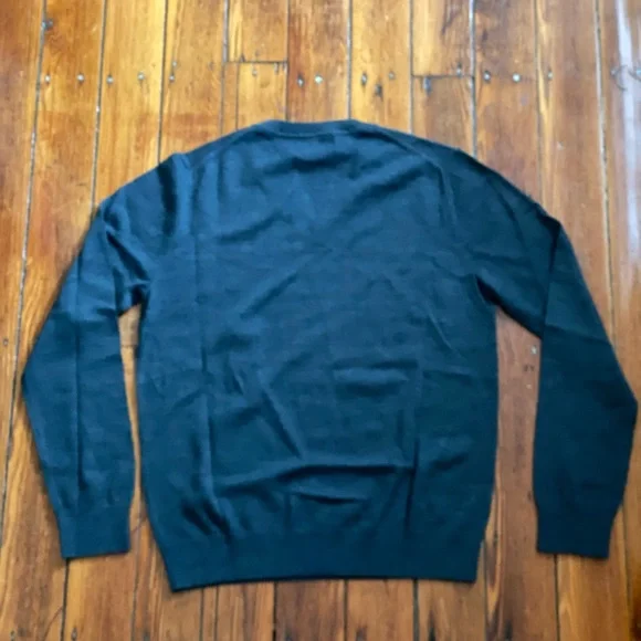 NWT Banana Republic Mens Dark Gray Washable Merino Wool V-Neck Sweater size S - Picture 5 of 5
